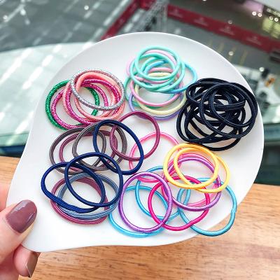 China Hair Band Fashion Small Hair Tie Set Colorful Headbands For Kids Children Hair Accessories Cute Elastic Hair Tie Set 2021 for sale