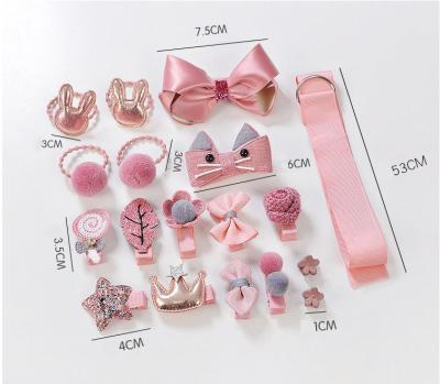 China Hair Band Kids Hair Accessories Sets Cute Girl's Gift Box Leather Band Hairpin for sale