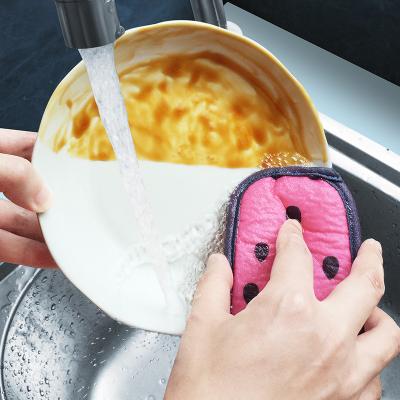 China New Environmentally Friendly Washable Microfiber Kitchen Sponge Cleaning And Dishwashing Sponge for sale