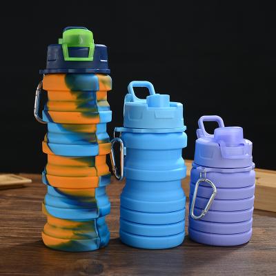 China Fitness Viable Portable Collapsible Water Bottle, Food Grade Silicone Reusable Sports Water Bottle for sale