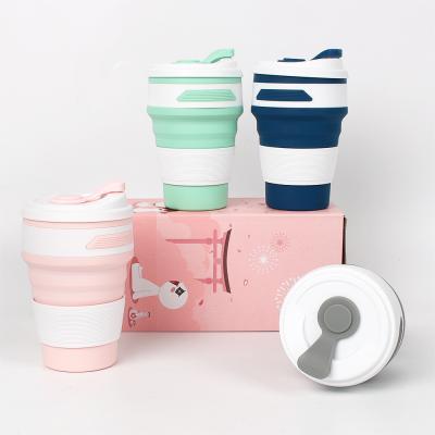 China Viable Hot Selling Portable Coffee Drinking Cup Food Grade Silicone Collapsible Mug for sale