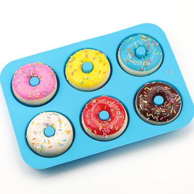 China Viable Homemade Non-Stick Reusable Food Grade Silicone Donut Mold For Baking for sale