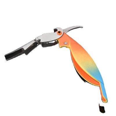 China 2021 Viable Metal Stainless Steel Corkscrew Bird Shape Plastic Wine Opener Set Wine Opener With Assorted Color for sale