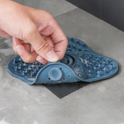 China Modern Bathroom Kitchen Sink Household Silicone Toilet Floor Drain Cover Sewer Sink Hairproof Filter for sale