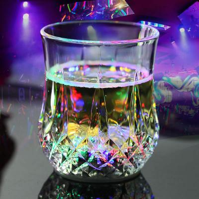 China Environmental Materials Wholesale Customs Lead Inductive Colorful Plastic Whiskey Mug Cup For Bar Party Supplies Creative Acrylic Luminous Wine Glass for sale