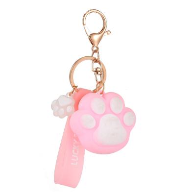 China Cute Cat Claw Keychain Bag Accessories Eco-friendly Fashion Small Pendant Plastic Keychain for sale