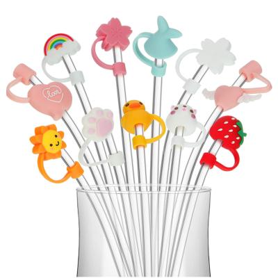 China Straw Tips Silicone Straw Cover Traditional Drinking Reusable Cute Lids For 6-7 Mm Straws Plugs for sale