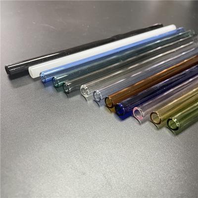 China 100% Borosilicate Wholesale Antique Reusable Straight Color Biodegradable Party Glass Smoothie Straws for sale