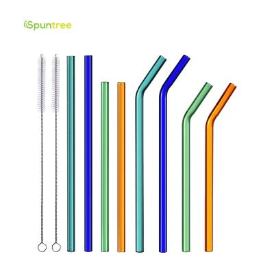 China 100% Biodegradable Reusable Smoothie Straws For Milkshakes Drinks Frozen Smoothies Bubble Tea Glass Drinking Straws for sale