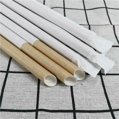 China Large Disposable Wholesale Biodegradable Elephant Headed Paper Straw For Boba Bubble Tea for sale