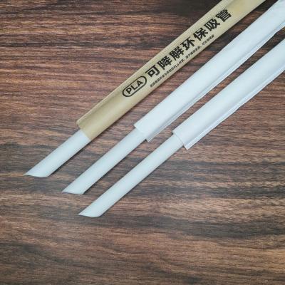 China A01 12mm bidegradable pla drinking straws boba pbs white disposable eco-friendly milik plastic tea drinking straws for sale