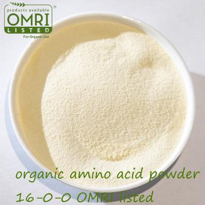 China OMRI Organic Enzymatic Amino Acid Powder 80% Hydrolyzed Proteins Based Organic Nitrogen Fertilizer 16-0-0 for sale