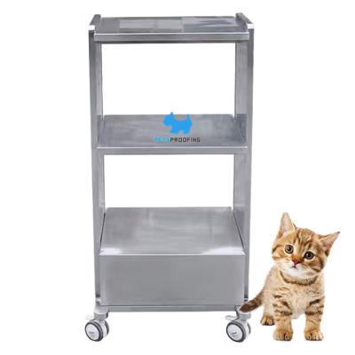 China EUROPEAN medical carts with wheels can choose style with grips, which is needed for pet clinics for sale