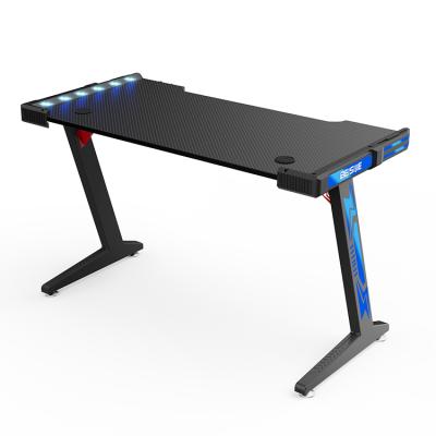 China Adjustable (height) Future Gaming Tabler Table Black Blue And Pink Corner Gamming Table Gaming for sale