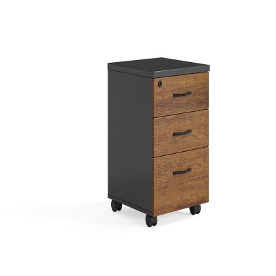 China (Other) Modern Adjustable Wooden 3 Drawer Metal Filing Cabinet Cheap Office Filing Cabinet With PU Leather for sale