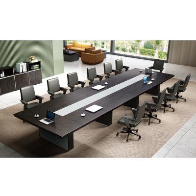 China Modern Gold Office Table Furniture Electronic Conference Room Conference Table Modern Office 20 Person for sale