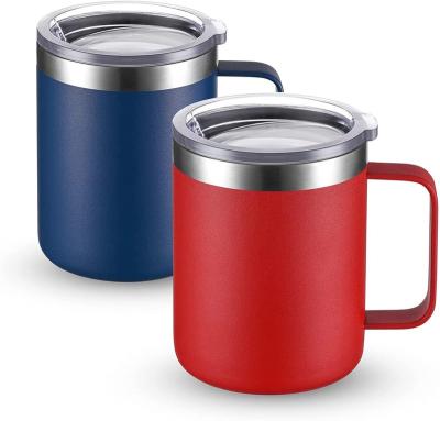 China Durable Double Wall Stainless Steel Coffee Mug Coffee Mug Stainless Steel Insulated Cup With Handle And Lid for sale