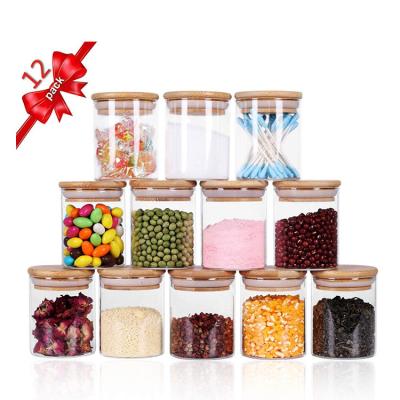 China CLASSIC Airtight Food Storage Container Set Storage Jar Glass Kitchen Canister Sets For Kitchen Counter for sale