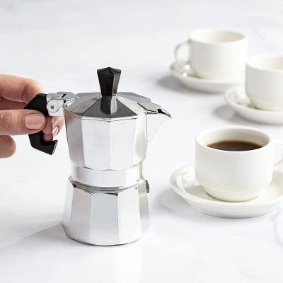 China Custom Stocked Mocha Coffee Maker Espresso Coffee Maker Mocha Pot Stovetop Coffee Pot Moka Pot for sale