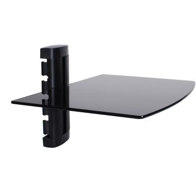 China Single Tempered Wall Mounted TV Rack Furniture Safety Glasses Shelf DVD Player Support for sale