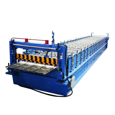 China Hotels Building Material Steel Roof Tile Making Machinery Hydraulic Press Steel Tile Sheet Panel Roll Forming Machine Tool for sale