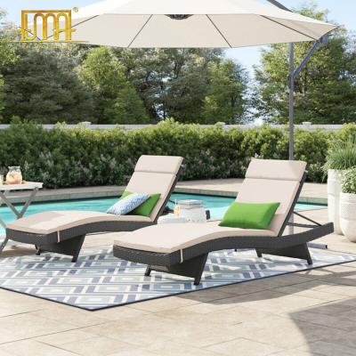 China Modern Bali Rattan Furniture Folding Beach Convertible Outdoor Sun Sofa for sale