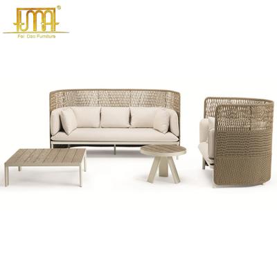 China Modern Outdoor Furniture Sofa Set Rattan With Cushion Patio All Weather Sectional Wicker for sale