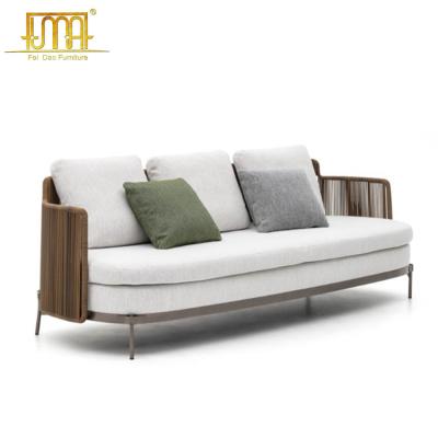 China Modern Design Patio Garden Sofa Set Furniture Wicker Rope Dining Outdoor Sofa for sale