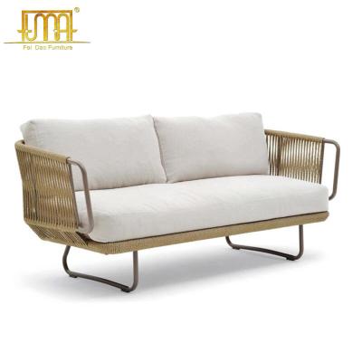 China Modern Aluminum Frame Wicker Rattan Furniture Modern Outdoor Garden Sofa Set for sale