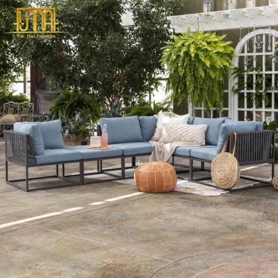 China Modern Modern Aluminum Frame Furniture Garden Upholstery Outdoor Sofa Set for sale