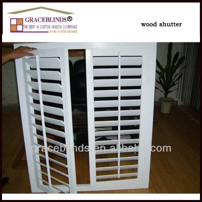 China Basswood 89MM awning, L frame plantation wood shutter for sale