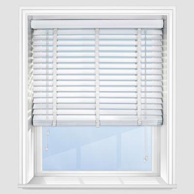 China Good Quality Durable Manual Fashion White Venetian Fauxwood Window Blinds for sale