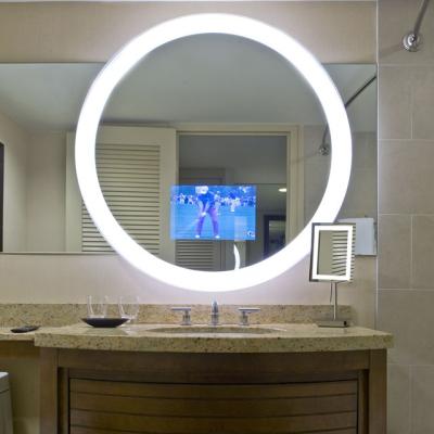 China Waterproof Smart Mirror LCD Screen TV Illuminated Modern Bath Mirror 450cd/m2 for sale