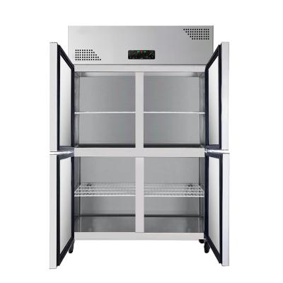 China Stainless Steel Commercial Kitchen Equipment 4 Door Large Upright Absorption Hotel Cooler Fridge Freezer for sale