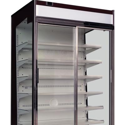 China Outdoor Commercial Supermarket Multi Deck Air Curtain Upright Open Beverage Display Fridge for sale