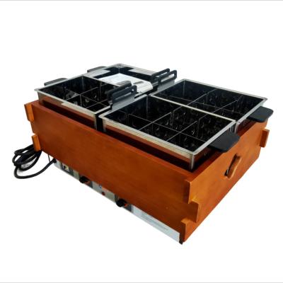 China Outdoor Wooden Lattice Double Head Kanto Cooking With Electric Oven And 4pcs Hot Pot for sale