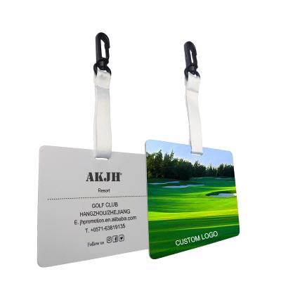 China Eco-friendly Factory Plastic Custom Golf Bag Tags Good Price Bag Tag PVC Bag Tag With Strap for sale