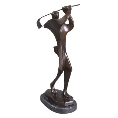 China Home Decor Art Golf Player Bronze Statue TPY-141 of modern abstract male sculpture in Europe SHTONE for sale