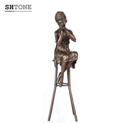 China Europe SHTONE Statue TPE-468 Bronze Sculpture Feminine Beauty Woman for sale