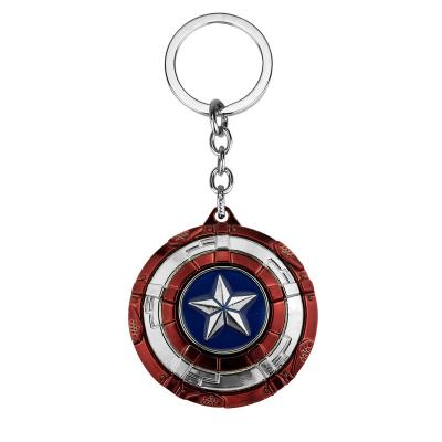 China Souvenir Item / Promotional Wholesale Gifts SHTONE Metal Key Chain Customized Marvel Souvenir Gift Captain America Shield Keyring for sale