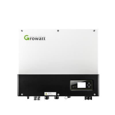 China 10kw Growatt 3 fase 400v híbrido bateria de lítio de alta tensão inversor solar com 5 à venda