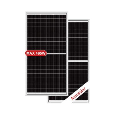 China 166mmx166mm Celgrootte Amosolar Pv Panel 460 watt Zonnepaneel Monokristallijn Panel 465 watt Mono 9bb Pv Platen Te koop