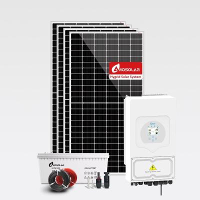 China Hybride zonne-energiesysteem Amosolar 5kw 8kw 10kw zonne-energiesysteem voor thuis Te koop