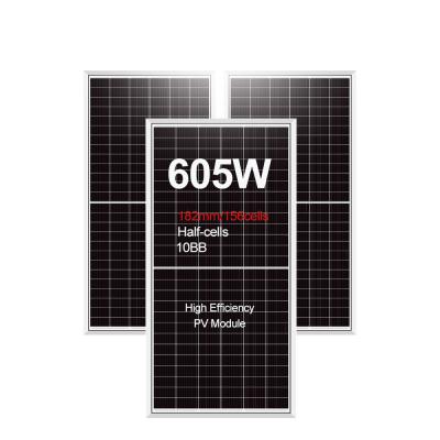 Chine Cellule solaire mono IP68 boîte de jonction nominale 575w 605w Watt module photovoltaïque panneau solaire à demi cellule à vendre