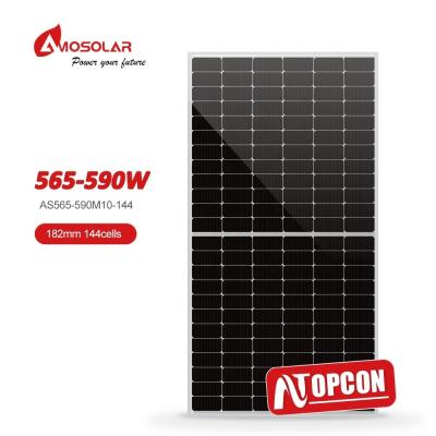 China Amosolar Solar Monocristalino N-Type 450W 500W 550W 580W 600w 620w Painel Solar Meio Cortado para Varejistas à venda