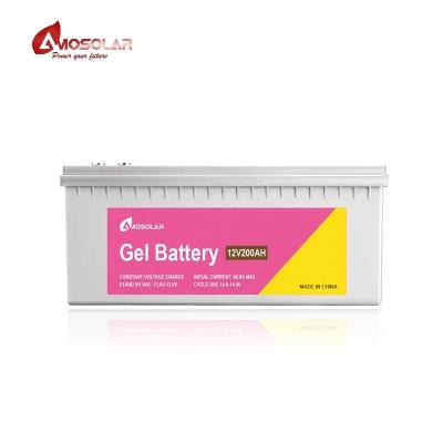 China Battery Type Lead-Acid 12V/24V/36V/48V Amosolar Gel Type Battery For Solar Storage System for sale