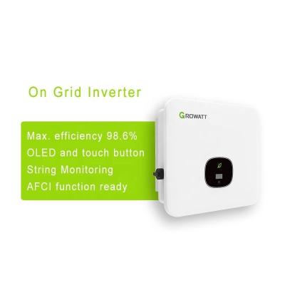 China Growatt On Grid 5kw 10kw 20kw Grid Tie Power Inverter with MPPT Range of 140VDC 1000VDC for sale