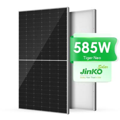 China Panel solar Jinko 580w 550w Bifacial de vidrio doble paneles de energía solar y rendimiento en venta