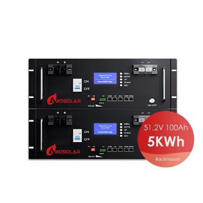 China 48V/51.2V 100AH Solução ESS montada em rack Lifepo4 Bateria para sistema de energia híbrida à venda