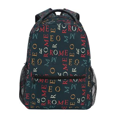 China Schoolbag Polyester Waterproof Washable Backpack With Shoulder Straps Soft School Backpack Girl Boy Bookbag Child Ages 5-10 Letter Backpack for sale